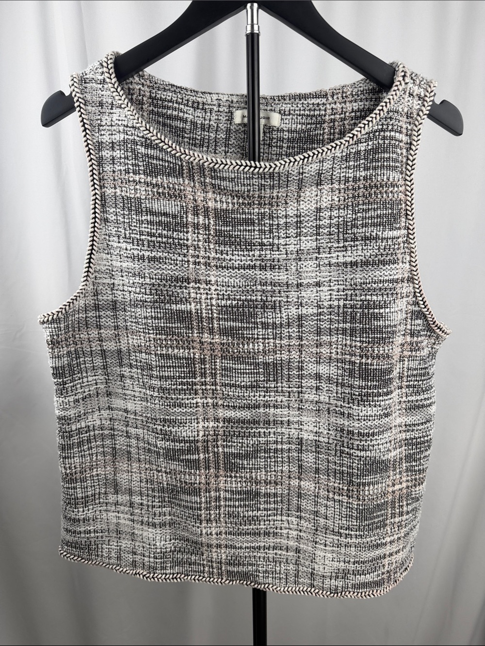 Max Studio Black White Tweed Sleeveless Camisole